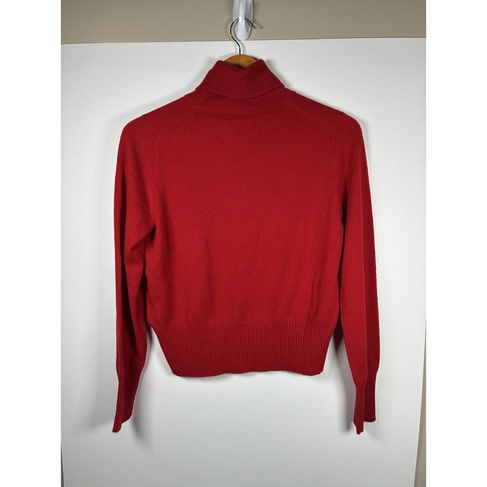 J.Crew S 100% Cashmere Turtleneck Sweater NWT Red Roll Neck BM264 Quiet Luxury - Picture 2 of 10